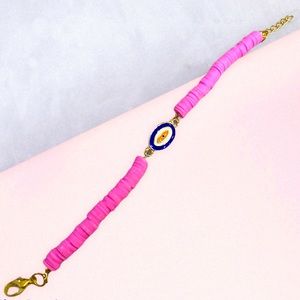 Evil eye heishi bracelet HANDMADE